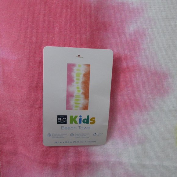 The Big One® Disney's Kids 28”x58” Beach Towel Pink Orange Yellow Tie Dyed NWT - Picture 3 of 6